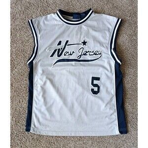 Vintage Jason Kidd New Jersey Nets #5 Jersey Men's Medium Gray